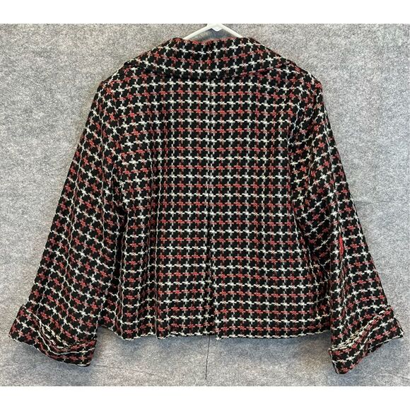 BRIGGS NEW YORK Women’s Blazer 16 Tweed Black Red White Gray Lined Fall Jacket - Picture 10 of 12